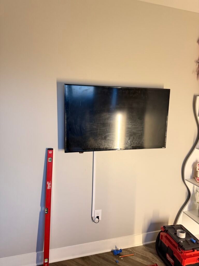 Home Rental-Friendly TV Installation with cable raceway