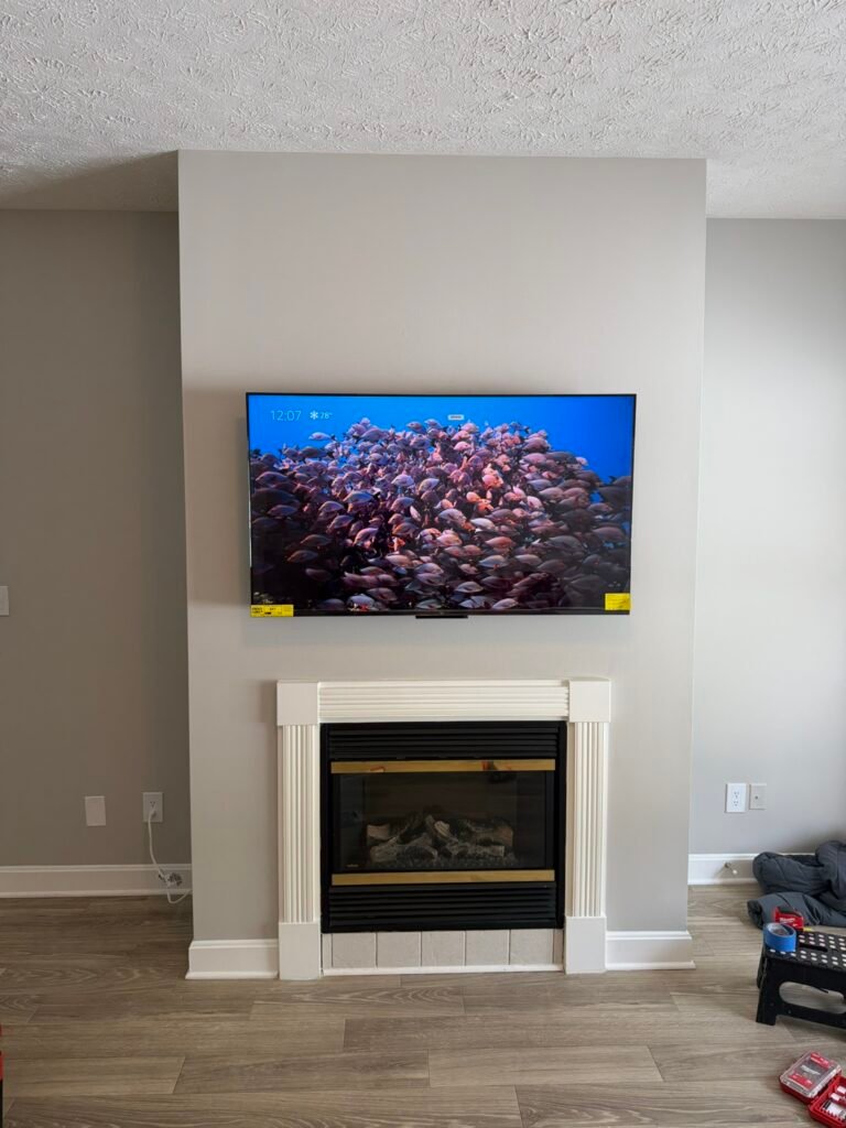 TV installation on custom feature wall in Norton Commons KY TV installation on custom feature wall in Norton Commons KY