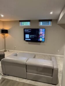 TV on a painted wall